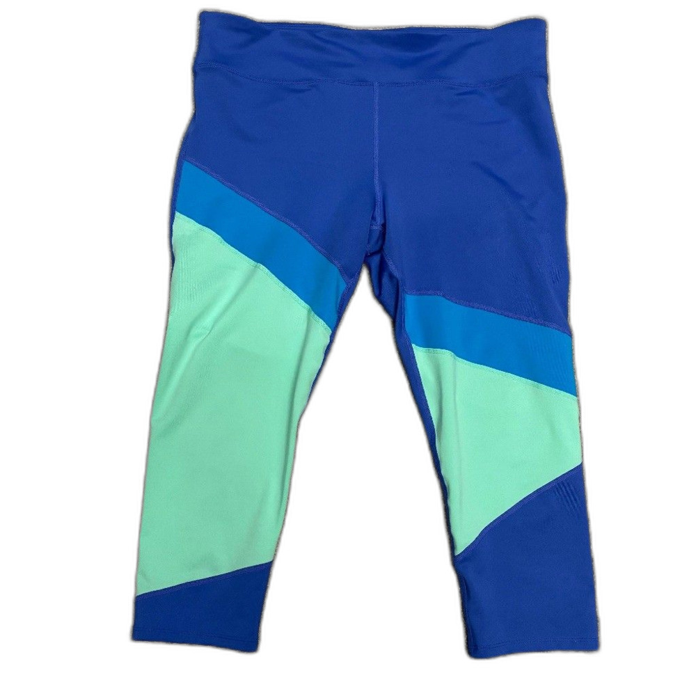 Joy Lab Womens XXL Colorblock Capri Leggings Blue Teal Mint Athletic